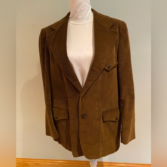 1972 Men’s Brown Corduroy Blazer Large - Picture 2 of 12